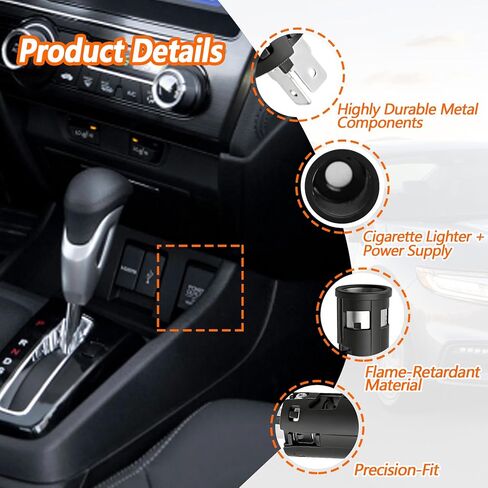 39624-T5A-J01 Car Cigarette Lighter Socket 12V Fit for Honda 2014-2025 Power Outlet Port Replace 39624T5AJ01 in Saudi Arabia
