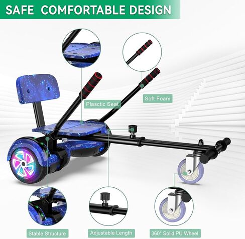 CBD Scooter with Corlorful LED Lights,6.5" Wheels, Dual 300W Motor Scooter for Kids Girls Boys Adults, All Ages in Kuwait