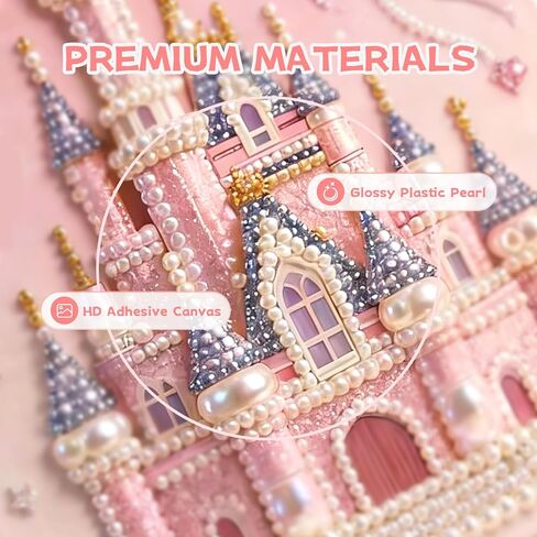 2026 New DIY Castle Beaded Art Kit - Castle Pearl Painting Kit, Plastic Pearl Art Craft for Adults and Beginners, Home Wall Decor, Valentine's Day Gift in Kuwait