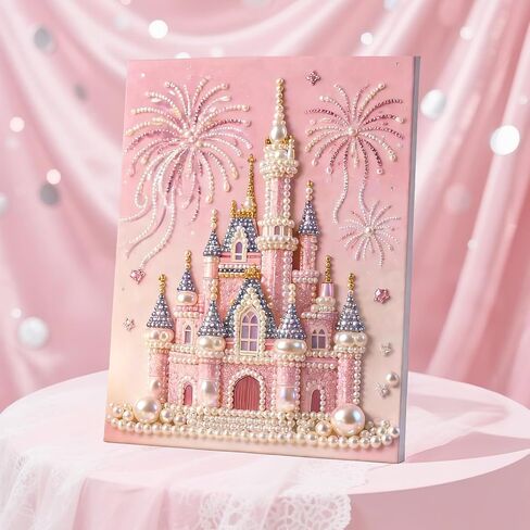 2026 New DIY Castle Beaded Art Kit - Castle Pearl Painting Kit, Plastic Pearl Art Craft for Adults and Beginners, Home Wall Decor, Valentine's Day Gift in Kuwait