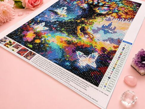 QYLTHRA Fantasy Crystal Tree 5D مجموعات الطلاء الماسي للبالغين والمبتدئين، مجموعات فنية ماسية كاملة الحفر لديكور الحائط المنزلي، 12 × 16 بوصة in Kuwait