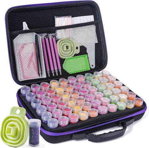 ZYNYXY 30 Slots Diamond Art Storage Container with Diamond Art Accessories and Tools, Portable Bead Storage Boxes for Diamond Painting Kits in Saudi Arabia