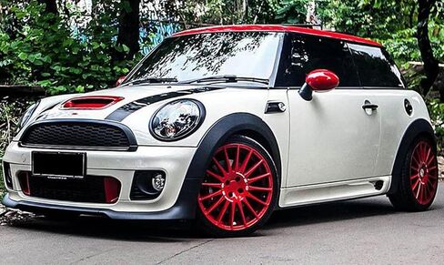 الجبهة الخلفية ضوء الجفن إطار مصبغة لميني كوبر R55 R56 R57 JCW نمط أسود لامع in Kuwait