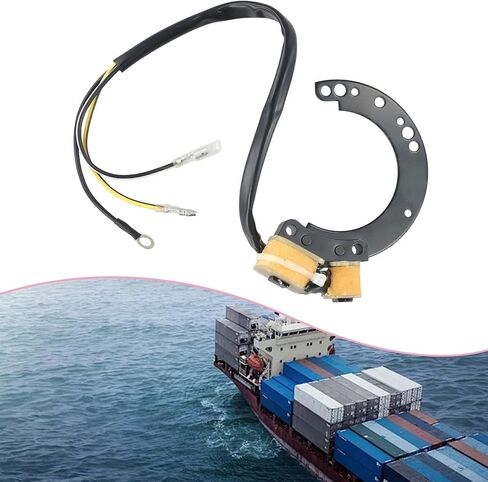 Generator Stator Coil Compatible with for MERCURY Outboard 6/8/9.9/10/15/18/20/25/35/40 for HP 2-Cylinder Engines, Replacement for 86617A20 174-6617K1, High-Temperature Copper Windings in Kuwait
