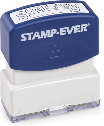 Stamp-Ever Pre-Inked Message Stamp – Scanned, Blue Ink – Impression Size: 9/16" x 1-11/16" in Saudi Arabia