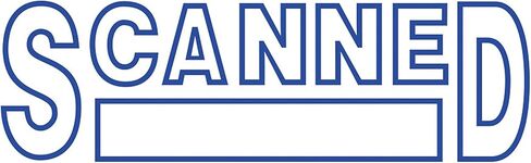 Stamp-Ever Pre-Inked Message Stamp – Scanned, Blue Ink – Impression Size: 9/16" x 1-11/16" in Saudi Arabia