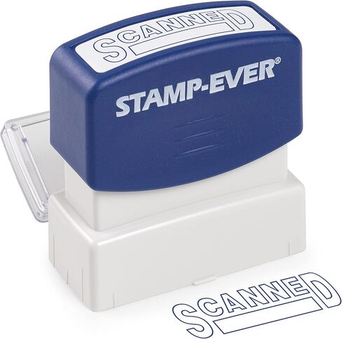 Stamp-Ever Pre-Inked Message Stamp – Scanned, Blue Ink – Impression Size: 9/16" x 1-11/16" in Saudi Arabia