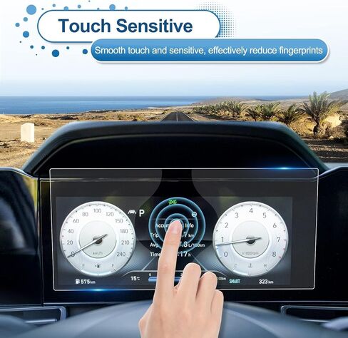 2021-2026 Elantra Dashboard Screen Protector for Hyundai Elantra (Limited/N Line/N/SEL Convenience/SEL Sport) 10.25-inch Dashboard, 9H Tempered Glass 2025 2026 Elantra Hybrid Accessories (Dash) in Kuwait