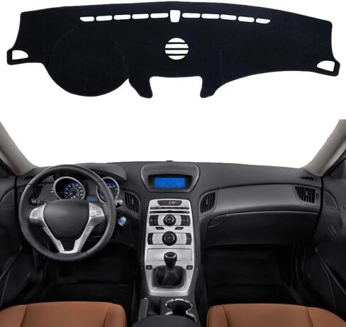 Car Dashboard Cover Mat Carpet Compatible for 2010 2011 2012 Hyundai Genesis Coupe Dash Mat Sunshade Windshield Glare Black Suede in Saudi Arabia