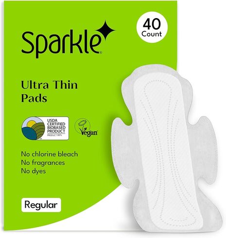 Sparkle Bamboo Incredibly Thin Panty Liners | Plant Based, Flexible & Comfortable Panty Liners for Women | Ideal for Everyday Discharge & Spotting | USDA Certified Biobased & Chlorine-Free | 80 Count in Saudi Arabia