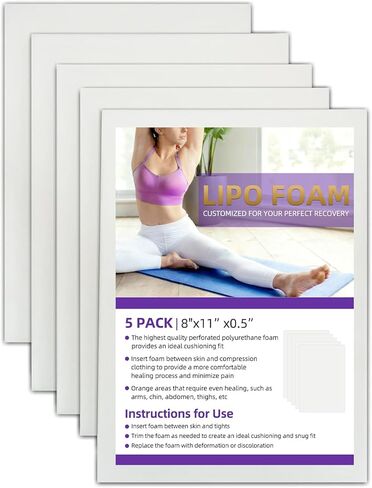 5 Pack Lipo Foam - Post Surgery Ab Board for Use with Post Liposuction Surgery Flattening Abdominal Compression Garments Liposuction Foam Pads for Recovery 8" X11 in Saudi Arabia
