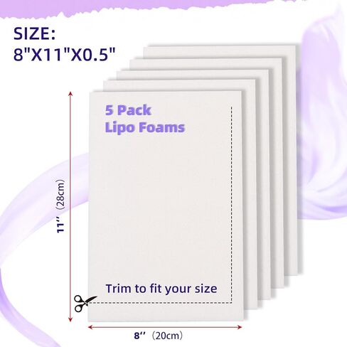 5 Pack Lipo Foam - Post Surgery Ab Board for Use with Post Liposuction Surgery Flattening Abdominal Compression Garments Liposuction Foam Pads for Recovery 8" X11 in Saudi Arabia