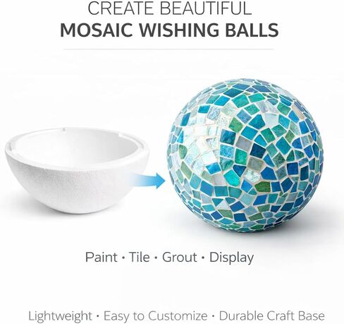 8" Foam Half Sphere – 4 Pack – Made in the USA Smooth Polystyrene Hemisphere for Crafts, Floral Arrangements, Wedding Decor & School Projects – Lightweight Hollow White Foam in Saudi Arabia