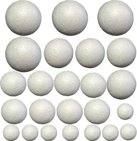 24 Pcs Craft Foam Balls, Smooth Blank Styrofoam Balls for DIY Art Crafts Holiday Decorations School Projects Party Supplies & DIY Crafting Projects in Saudi Arabia