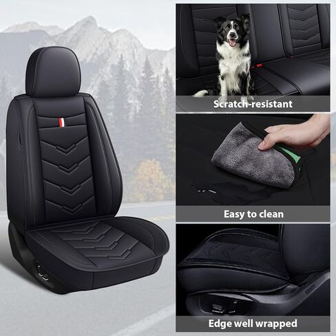 7 Seats Car Seat Covers for Ford Explorer 2000-2026, Premium Nappa Leather, Waterproof Durable Car Seat Cover, Anti-Slip & Wear-Resistant Car Seat Cover Full Set (Standard, Black) in Saudi Arabia