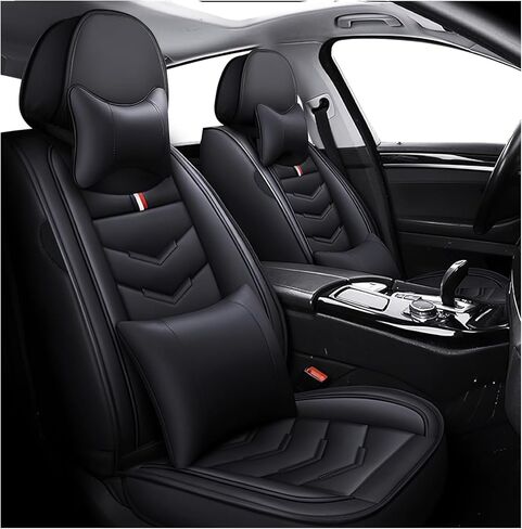 7 Seats Car Seat Covers for Ford Explorer 2000-2026, Premium Nappa Leather, Waterproof Durable Car Seat Cover, Anti-Slip & Wear-Resistant Car Seat Cover Full Set (Standard, Black) in Saudi Arabia