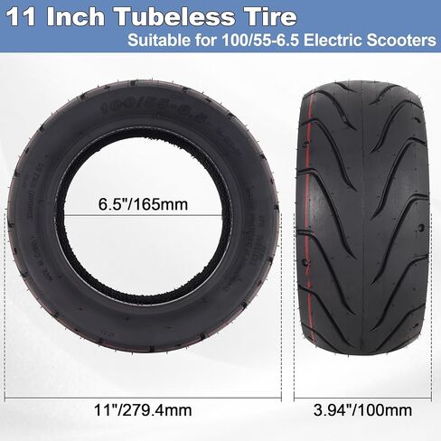 إطار 100/55-6.5 بدون أنبوب للسكوتر الكهربائي Dualtron Ultra 2، بديل للفراغ 11 بوصة، إطار أوسع وأكثر سمكًا مقاوم للانفجار، مقاوم للثقب، مضاد للانزلاق in Saudi Arabia