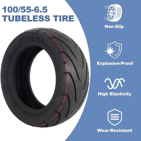 إطار 100/55-6.5 بدون أنبوب للسكوتر الكهربائي Dualtron Ultra 2، بديل للفراغ 11 بوصة، إطار أوسع وأكثر سمكًا مقاوم للانفجار، مقاوم للثقب، مضاد للانزلاق in Saudi Arabia