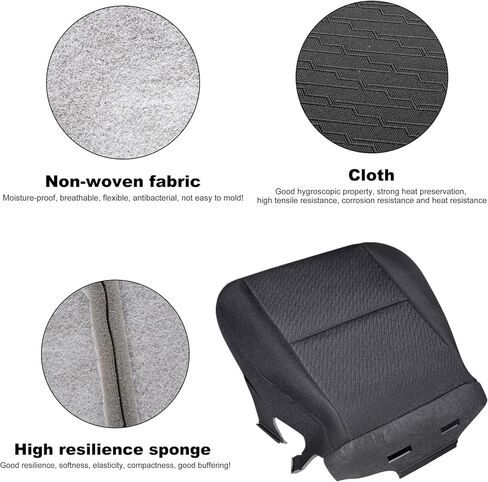 FZJDSD Black Driver & Passenger Side Bottom Replacement Cloth Seat Covers Compatible with Chevy Silverado Tahoe Suburban Avalanche GMC Sierra Yukon 2007 2008 2009 2010 2011 2012 2013 2014 in Kuwait