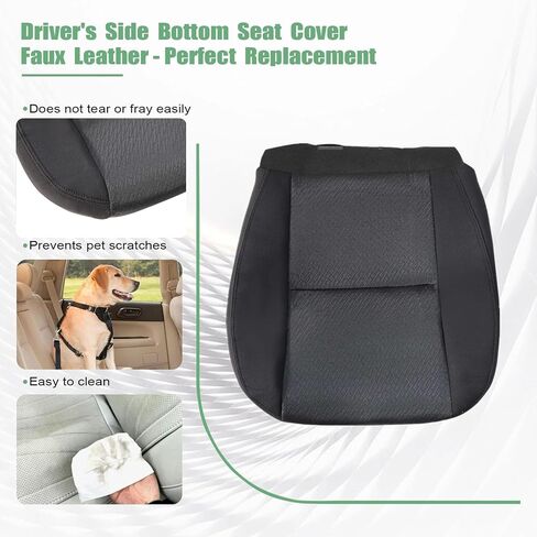 FZJDSD Black Driver & Passenger Side Bottom Replacement Cloth Seat Covers Compatible with Chevy Silverado Tahoe Suburban Avalanche GMC Sierra Yukon 2007 2008 2009 2010 2011 2012 2013 2014 in Kuwait