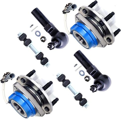 6pc Kit: for Buick for LeSabre 2000-2005 for Riviera 1997-1999 for Cadillac for DTS 2006-2011 Tie Rod + Sway Bar + 2 Front Wheel Hub Bearing in Saudi Arabia