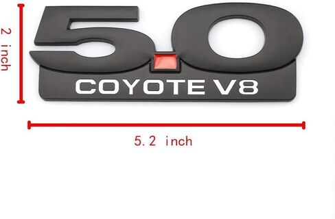 2 قطعة 5.0 Coyote V8 شعار بديل لـ F150 Fx4 Mustang GT معدن يمين/يسار/الباب الخلفي شارة ملحقات شاحنة السيارة (أسود) in Kuwait