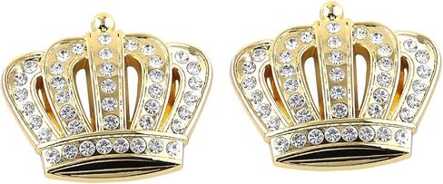 2X Bling Crown Crystal Diamond Crown Emblems Stickers Decals Decoration, Car Side Rear Trunk Emblem Universal Exterior & Interior Car Accessories for Women (Chrome) in Saudi Arabia