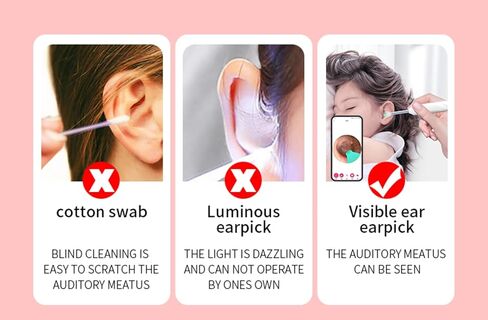 Pro Ear Wax Removal,Soft Silicone Ear Scoop for Ear Cleaning, Ear Cleaner with 1080P HD Otoscope Camera and Light Plus 6Pcs Ear Set for All iPhone and Android Phones. in Saudi Arabia