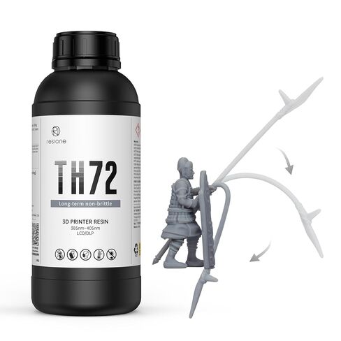 RESIONE 3D Flexible Tough Resin: 3D Resin with Long-Lasting Toughness - UV Resin 3D Printer Liquid with Impact Resistant and High Elongation for Figurines LCD/DLP 3D Printing (Matte Gray 1kg) in Saudi Arabia