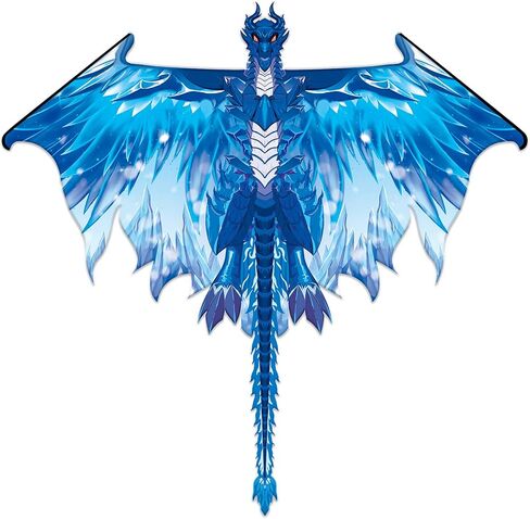 Dragon Kite for Adults, Kites for Kids Ages 4-8 8-12 Easy to Fly, Kids Kite for Boy Girls, Beginners, Beach Trip Park Family Outdoor Games (Ice Blue) in Saudi Arabia