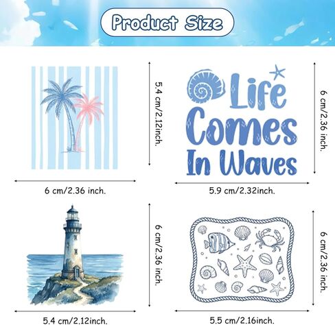 50 Pcs Vision Board Stickers for Women, Blue Aesthetic Ocean Positive Affirmation Stickers for Vision Board Supplies, Coastal Granddaughter Decal Sticker for Adults Teens Planner Accessories in Saudi Arabia