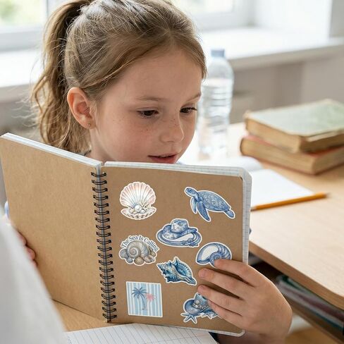 50 Pcs Vision Board Stickers for Women, Blue Aesthetic Ocean Positive Affirmation Stickers for Vision Board Supplies, Coastal Granddaughter Decal Sticker for Adults Teens Planner Accessories in Saudi Arabia