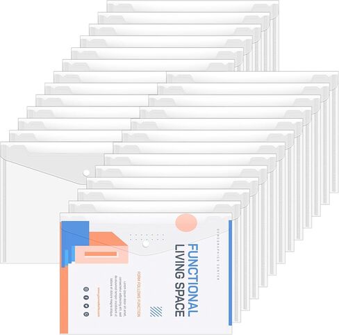 30 Pcs Clear Letter Sized Plastic-Envelopes, Clear Plastic Envelope with Snap Button Closure 8.5 x 11 Letter Size Envelopes Folder for Documents Home Office School in Kuwait