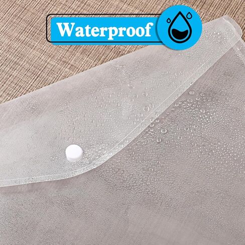 30 Pcs Clear Letter Sized Plastic-Envelopes, Clear Plastic Envelope with Snap Button Closure 8.5 x 11 Letter Size Envelopes Folder for Documents Home Office School in Kuwait