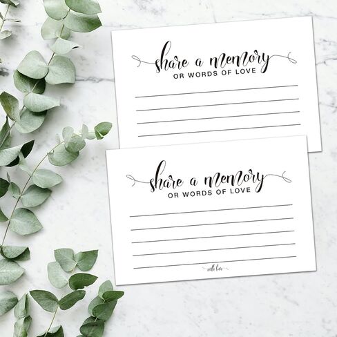 Share a Memory or Words of Love Cards, Celebration of Life Decorations, Funeral Guest book, Memorial Guest Book for Weddings, Showers, Birthdays, Celebration of Life, Going Away, Graduation, 50 Cards. in Saudi Arabia