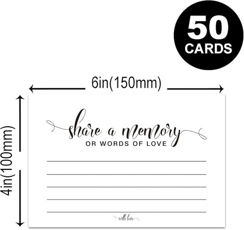 Share a Memory or Words of Love Cards, Celebration of Life Decorations, Funeral Guest book, Memorial Guest Book for Weddings, Showers, Birthdays, Celebration of Life, Going Away, Graduation, 50 Cards. in Saudi Arabia