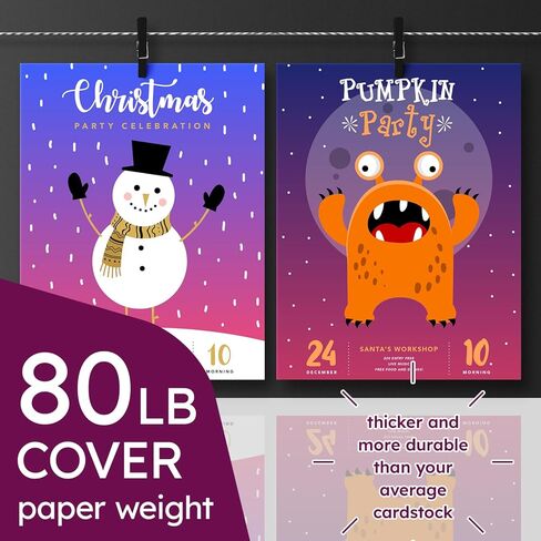 11" x 14" White Cardstock, Heavyweight 80lb Cover (216gsm) Card Stock Paper - Smooth Finish - Great For Arts & Crafts, Greeting Cards, Invitations, Brochures, Restaurant Menus, Posters | 50 Sheets in Kuwait