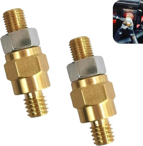 2 PCS Side Post Battery Terminal, 3/8 "-16 & 3/8 "-24 Copper Side Post Battery Bolts, Batteries Terminal Bolt, Universal Car Replacement Accessories (Gold) in Saudi Arabia
