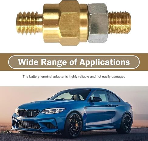 2 PCS Side Post Battery Terminal, 3/8 "-16 & 3/8 "-24 Copper Side Post Battery Bolts, Batteries Terminal Bolt, Universal Car Replacement Accessories (Gold) in Saudi Arabia
