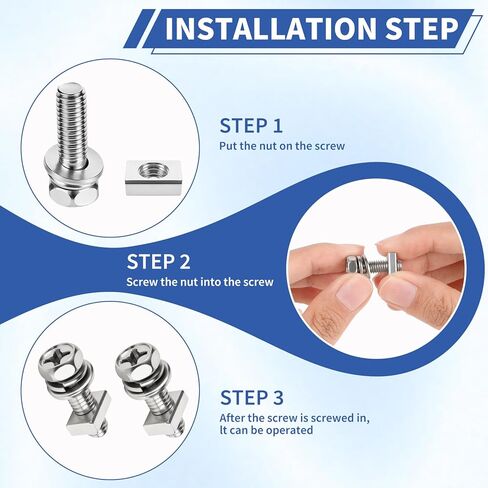 96 Pack Battery Terminal Bolts and Nuts Kit, M6x10/12/14/16/18/20mm 304 Stainless Steel Motorcycle Battery Bolts with Square Nut for ATV Bike Motorcycle Scooter in Kuwait