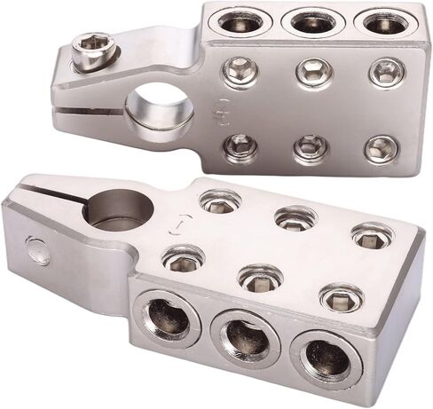 6 -Way Battery Terminal Connector 6x1/0 Gauge AWG Lead-Acid Battery Terminals Clamp Positive and Negative (+/-) for Tapered Top Post in Saudi Arabia