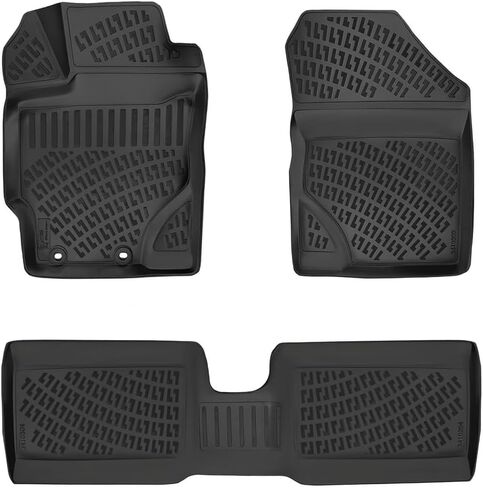 RizLiner Fiat 500 & 500C 2011-2019 Floor Mats Custom Fit Rubber 3D Car Mats Laser Measured Floor Liners All Weather Heavy Duty Waterproof Odorless Non-Slip TPE (Front & Rear, Black) in Saudi Arabia
