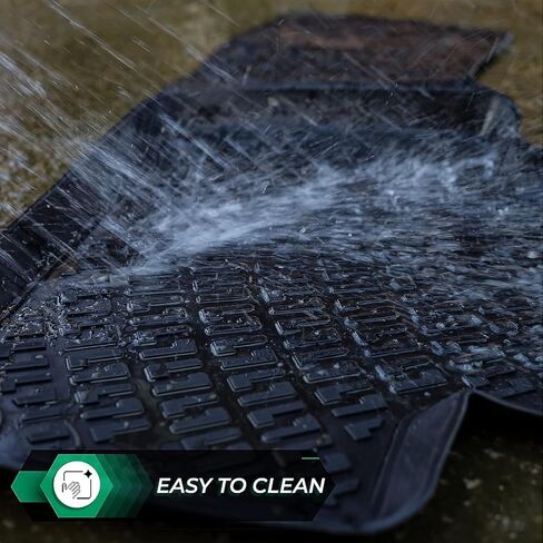RizLiner Fiat 500 & 500C 2011-2019 Floor Mats Custom Fit Rubber 3D Car Mats Laser Measured Floor Liners All Weather Heavy Duty Waterproof Odorless Non-Slip TPE (Front & Rear, Black) in Kuwait