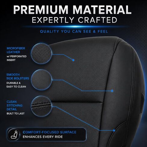 NLQR Front Driver and Passenger Side Bottom Replacement Seat Covers Microfiber Leather Black Compatible with Lexus IS250 IS350 2006 2007 2008 2009 2010 2011 2012 2013 in Kuwait
