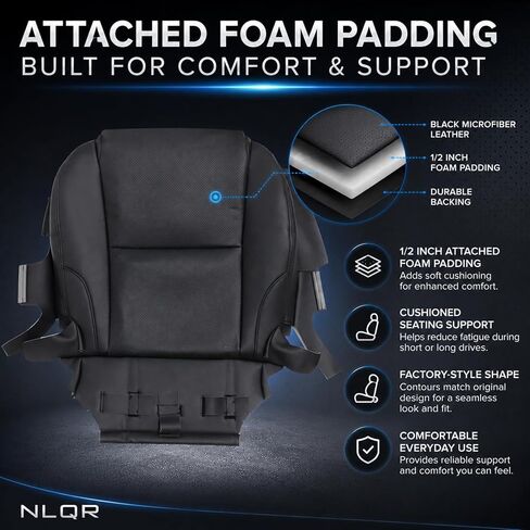 NLQR Front Driver and Passenger Side Bottom Replacement Seat Covers Microfiber Leather Black Compatible with Lexus IS250 IS350 2006 2007 2008 2009 2010 2011 2012 2013 in Kuwait