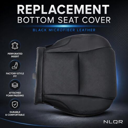NLQR Front Driver and Passenger Side Bottom Replacement Seat Covers Microfiber Leather Black Compatible with Lexus IS250 IS350 2006 2007 2008 2009 2010 2011 2012 2013 in Kuwait