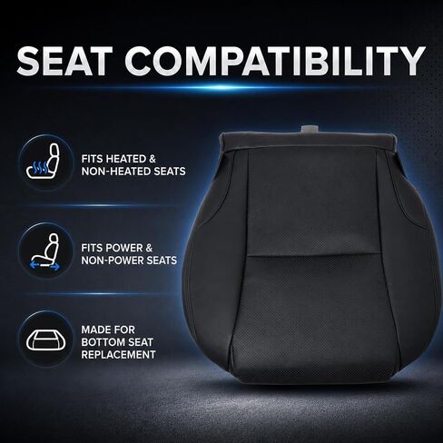 NLQR Front Driver and Passenger Side Bottom Replacement Seat Covers Microfiber Leather Black Compatible with Lexus IS250 IS350 2006 2007 2008 2009 2010 2011 2012 2013 in Kuwait