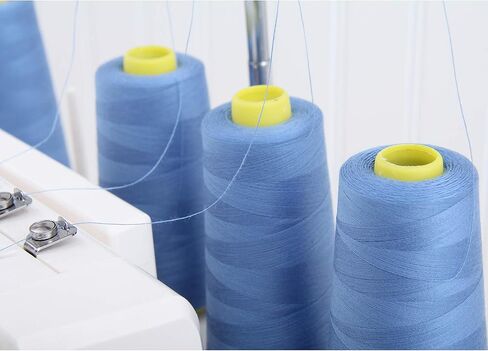 خيط سيرجر بوليستر Threadart - 2750 ياردة 40/2 - أبيض - 56 لونًا متاحًا - 4 حزمة مخروطية in Kuwait