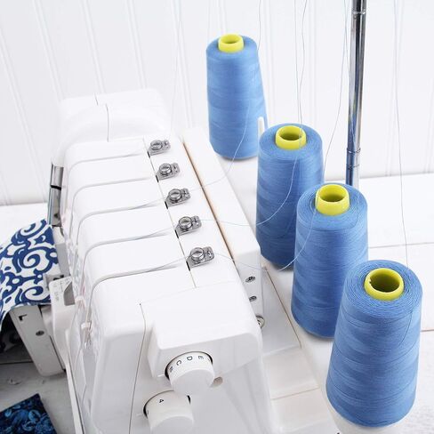 خيط سيرجر بوليستر Threadart - 2750 ياردة 40/2 - أبيض - 56 لونًا متاحًا - 4 حزمة مخروطية in Kuwait