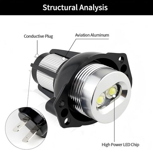 2PCS White Angel Eyes Halo Ring Marker Lights Bulbs Canbus For BMW E90 E91 2006-2008 2009-2012 3 Series 325i 328i 335i 330i 330xi 335i 335xi 335i xDrive Car Accessories in Saudi Arabia